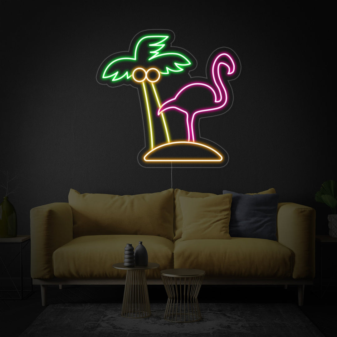 "Flamingo Palm" Neon Sign