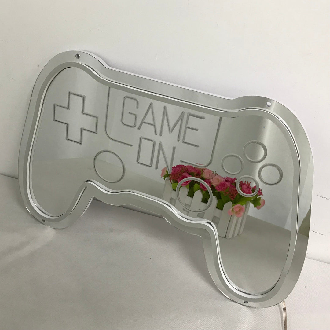 "Game On, Game Wall Art, Dreamy Color Changing" Mirror Neon Sign