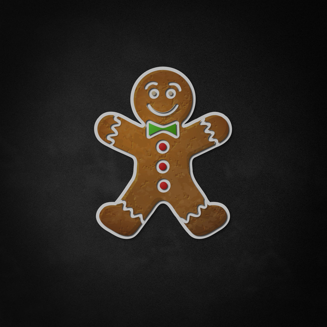 "Gingerbread Man Cookie" Neon Like Sign