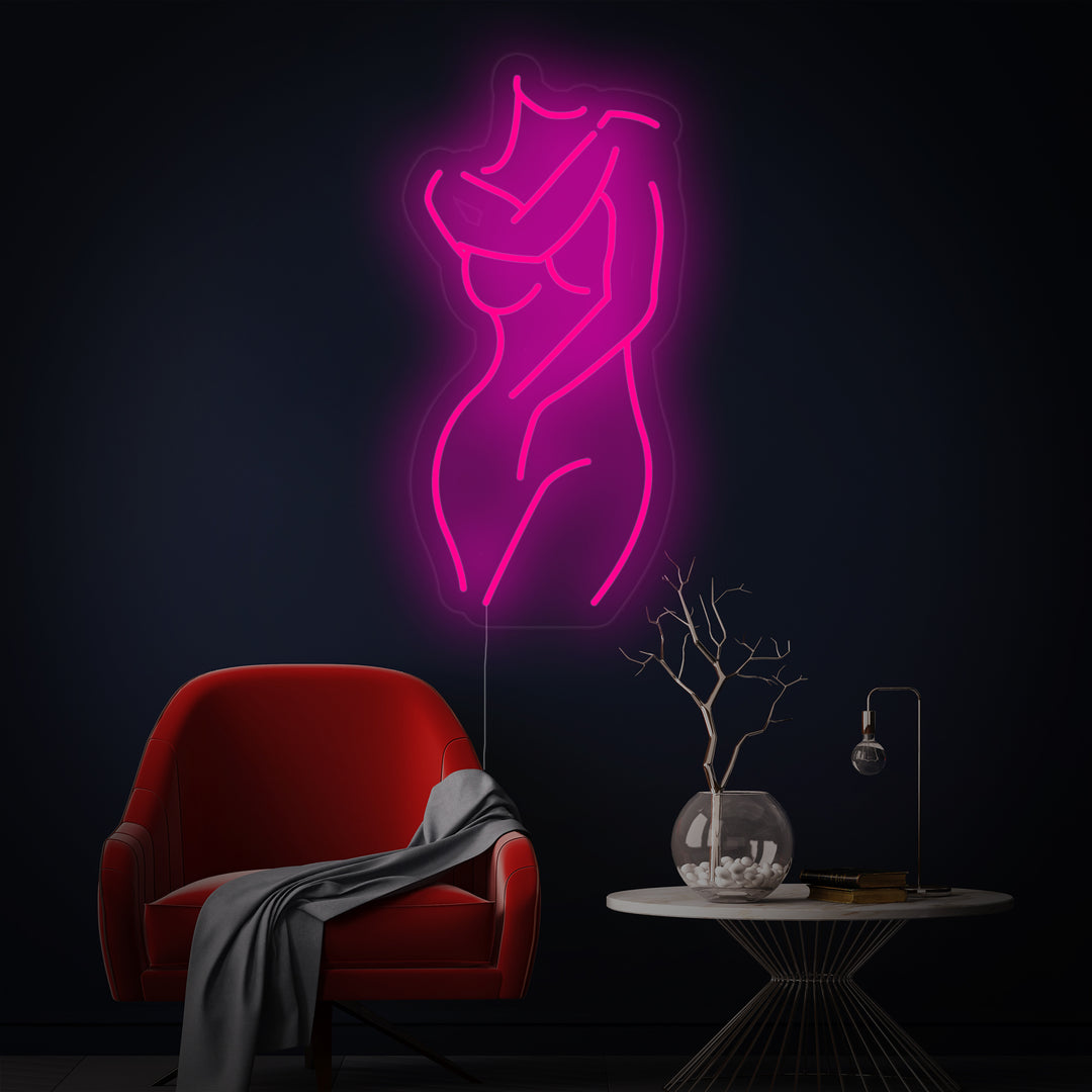 "Girl Body Silhouette" Neon Sign