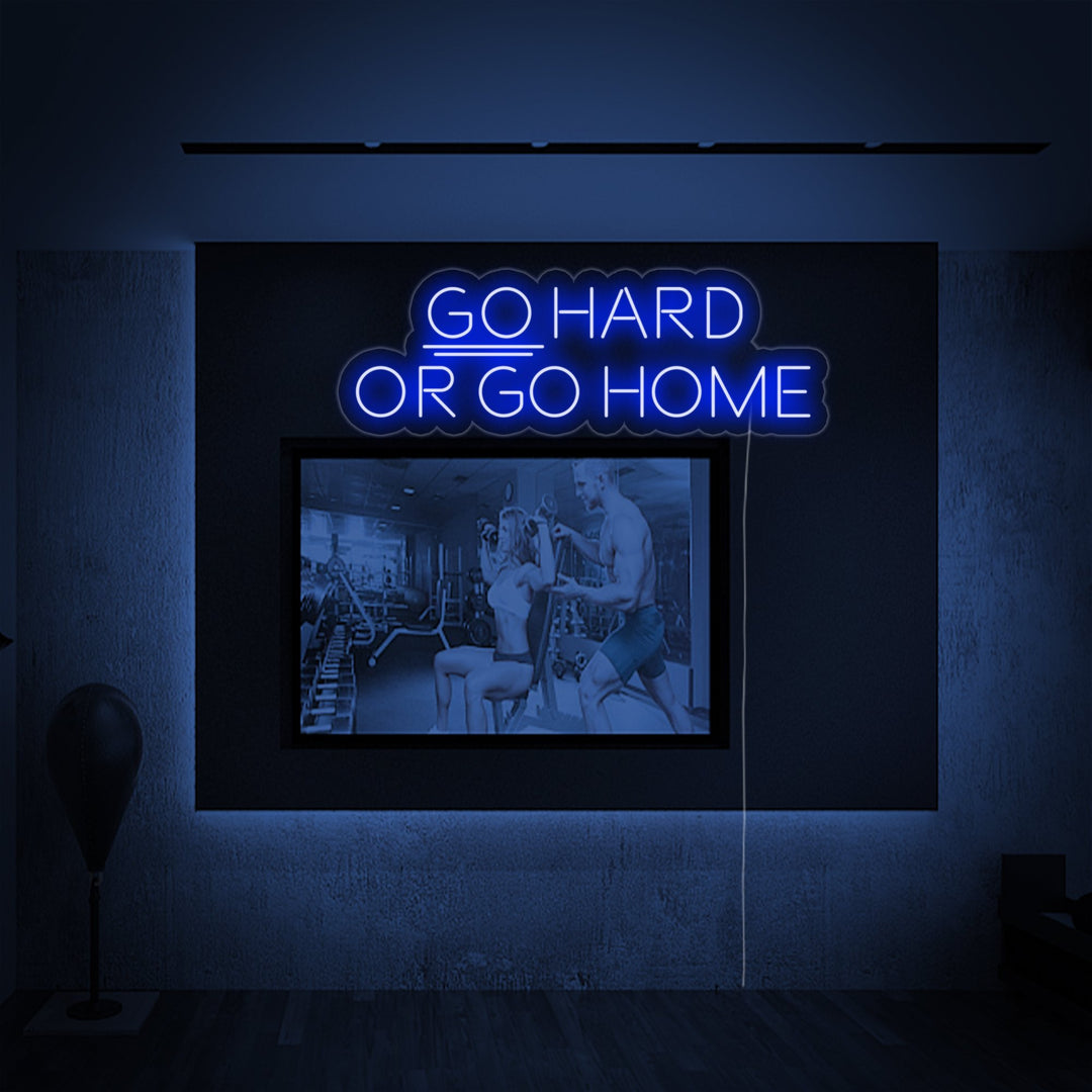 "Go Hard or Go Home, Gym Decor, Gym Quotes, Fitness Quotes, Workout Quotes" Neon Sign
