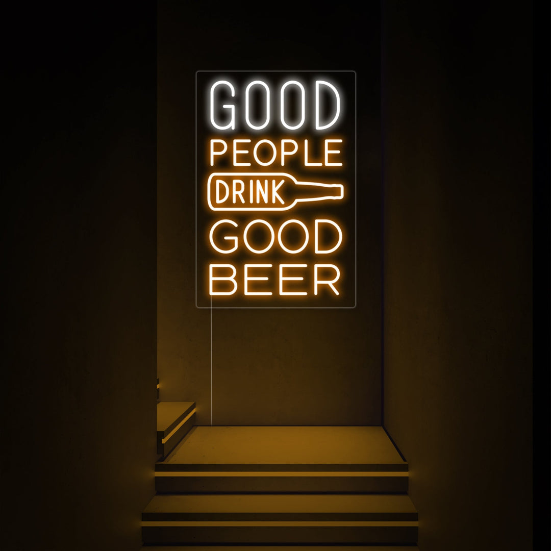 "Good People Drink Good Beer Bar" Neon Sign