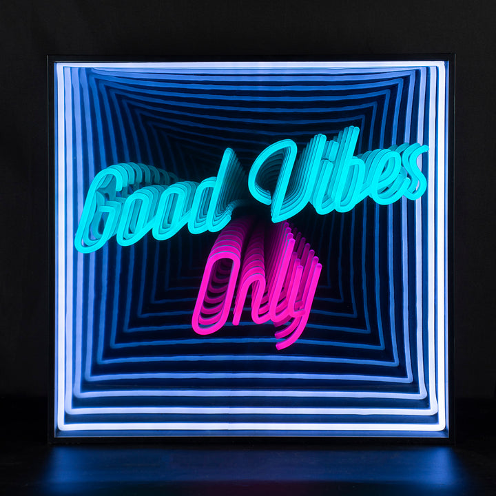 "Good Vibes Only" 3D Infinity LED Neon Sign