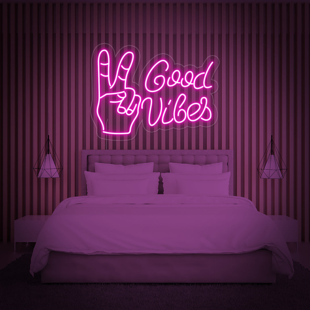 "Good Vibes With Yes" Neon Sign