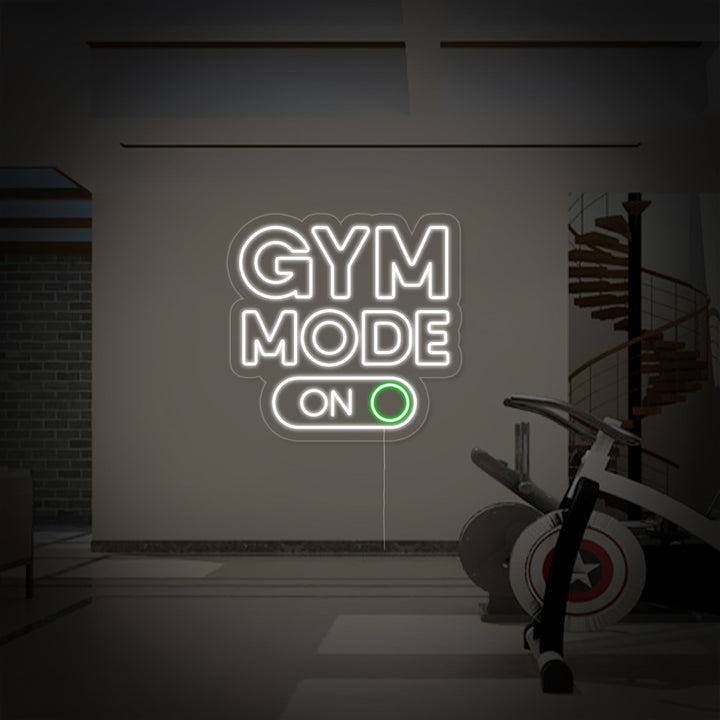 "Gym Mode On" Neon Sign, Fitness Neon Sign, Gym Motivation Quote