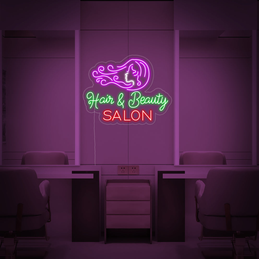"Hair Salon Hair Beauty Salon" Neon Sign