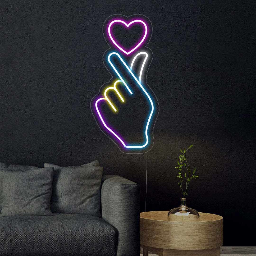 "Hand Heart" Neon Sign