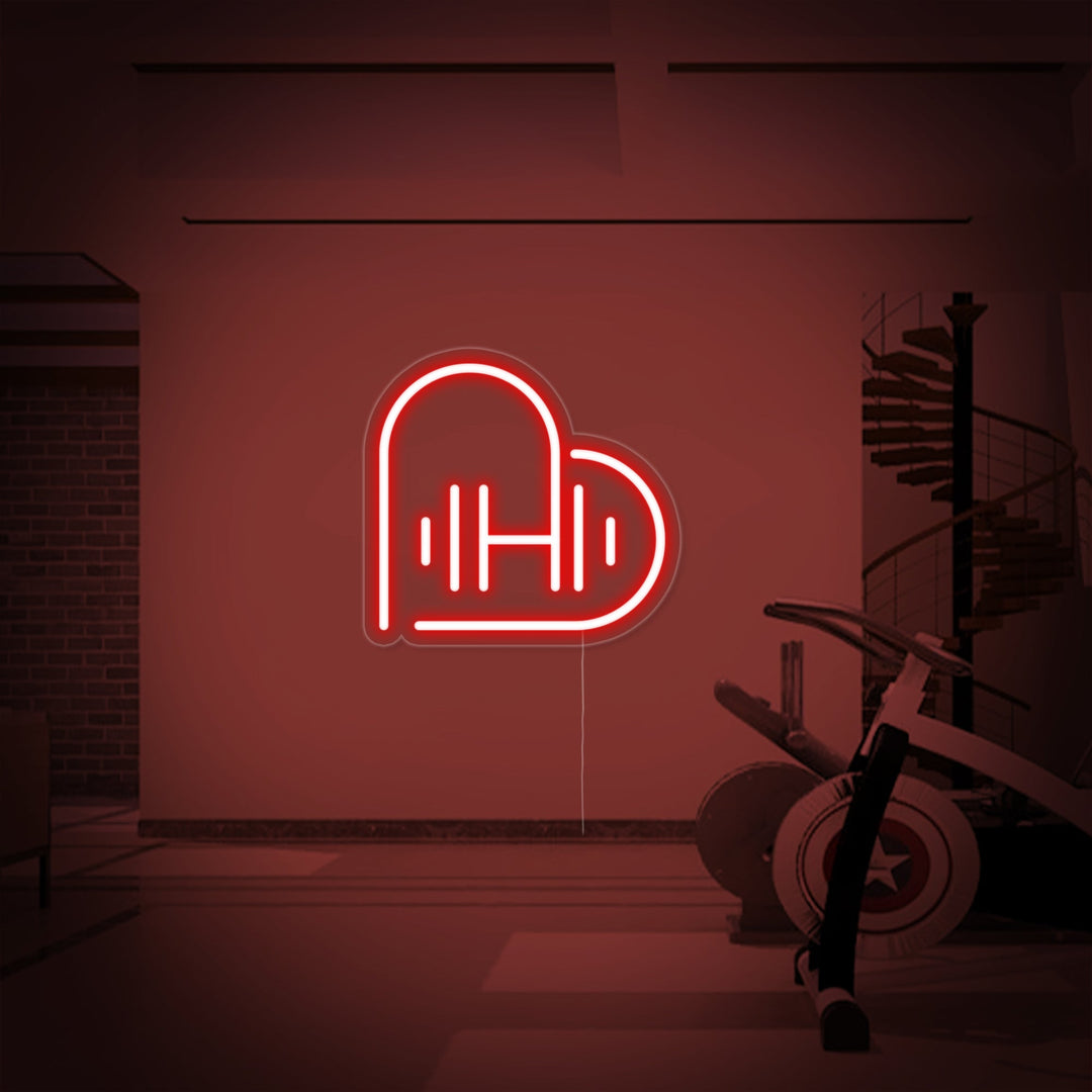 "Heart Dumbbell" Neon Sign