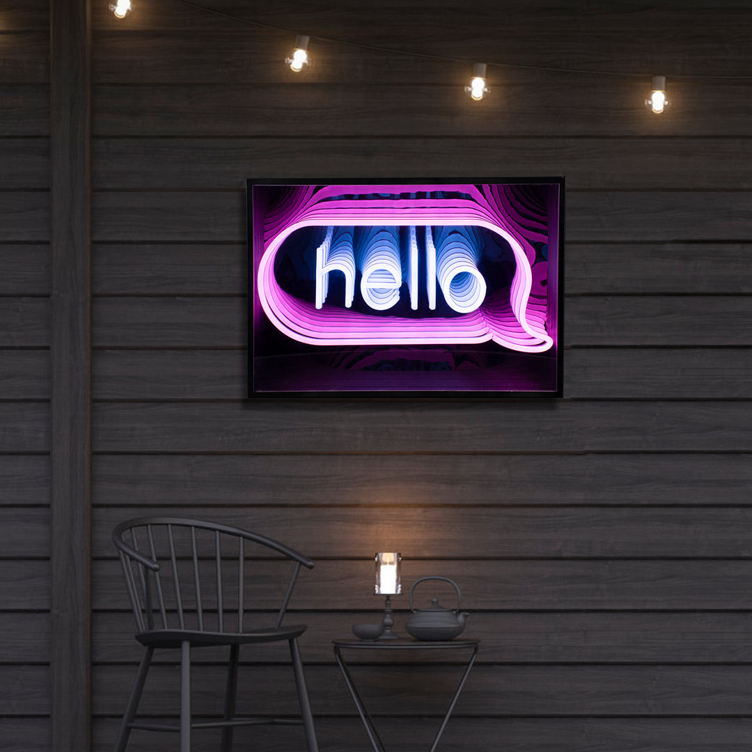"Hello" 3D Infinity LED Neon Sign