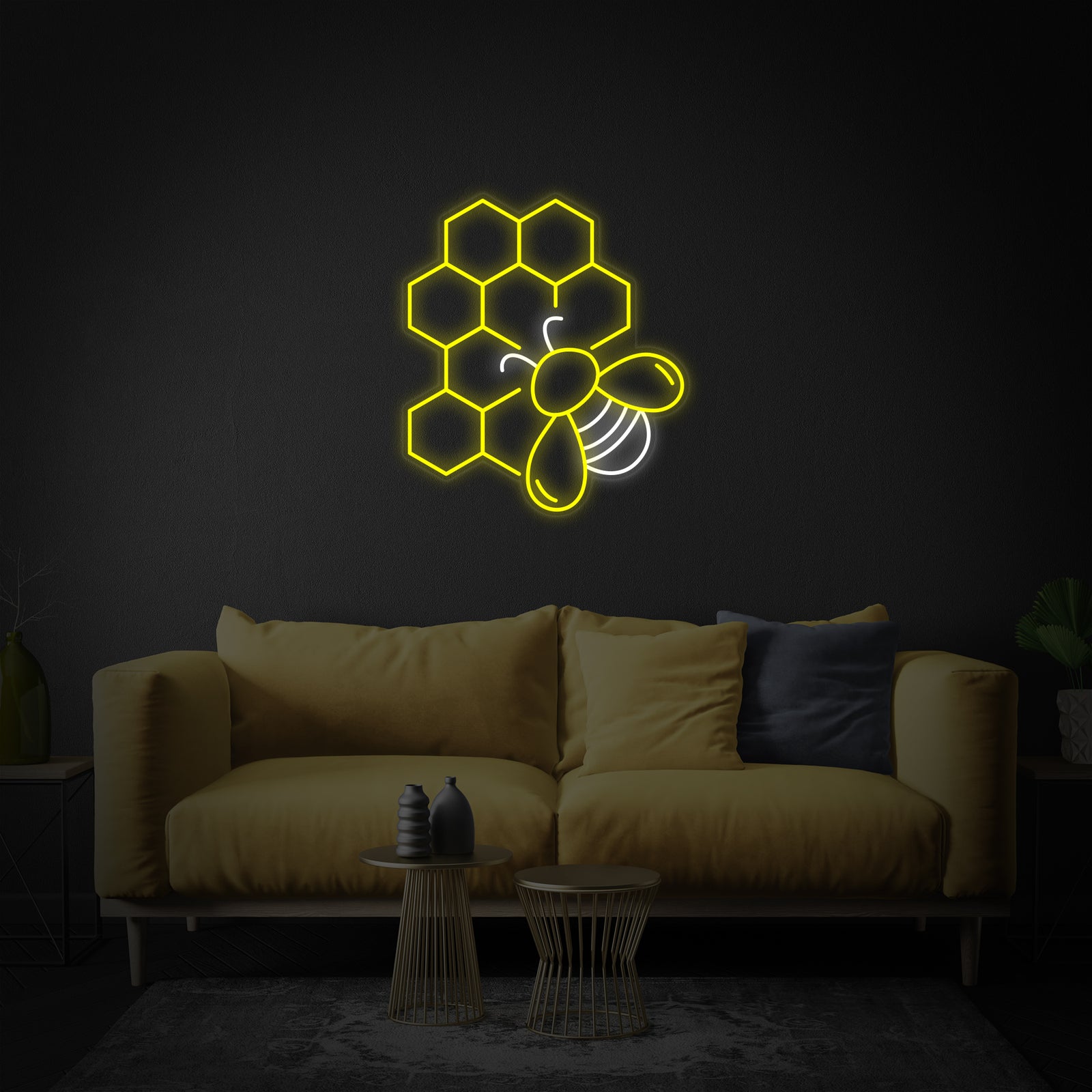 Flat graphic illustration of the Honeycomb neon sign design.