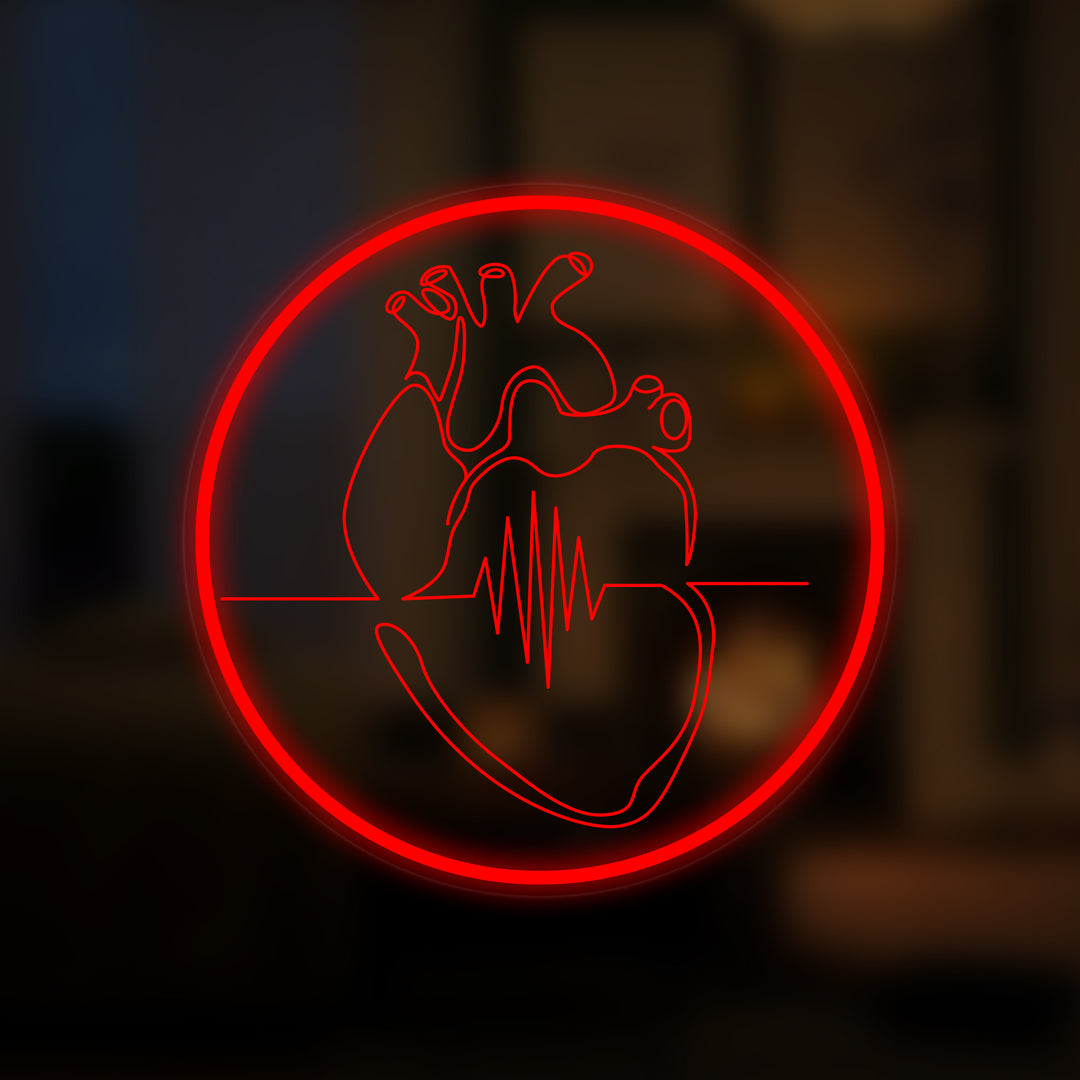 "Human Heart Anatomical Heart" Mini Neon Sign
