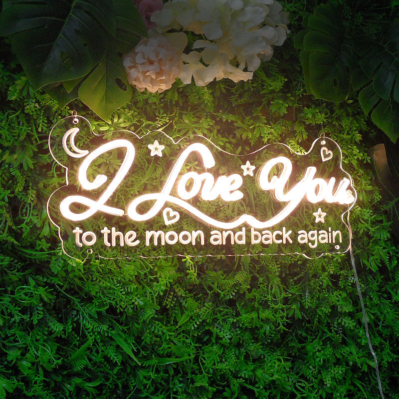 "I Love You To The Moon And Back Again" Mini Neon Sign