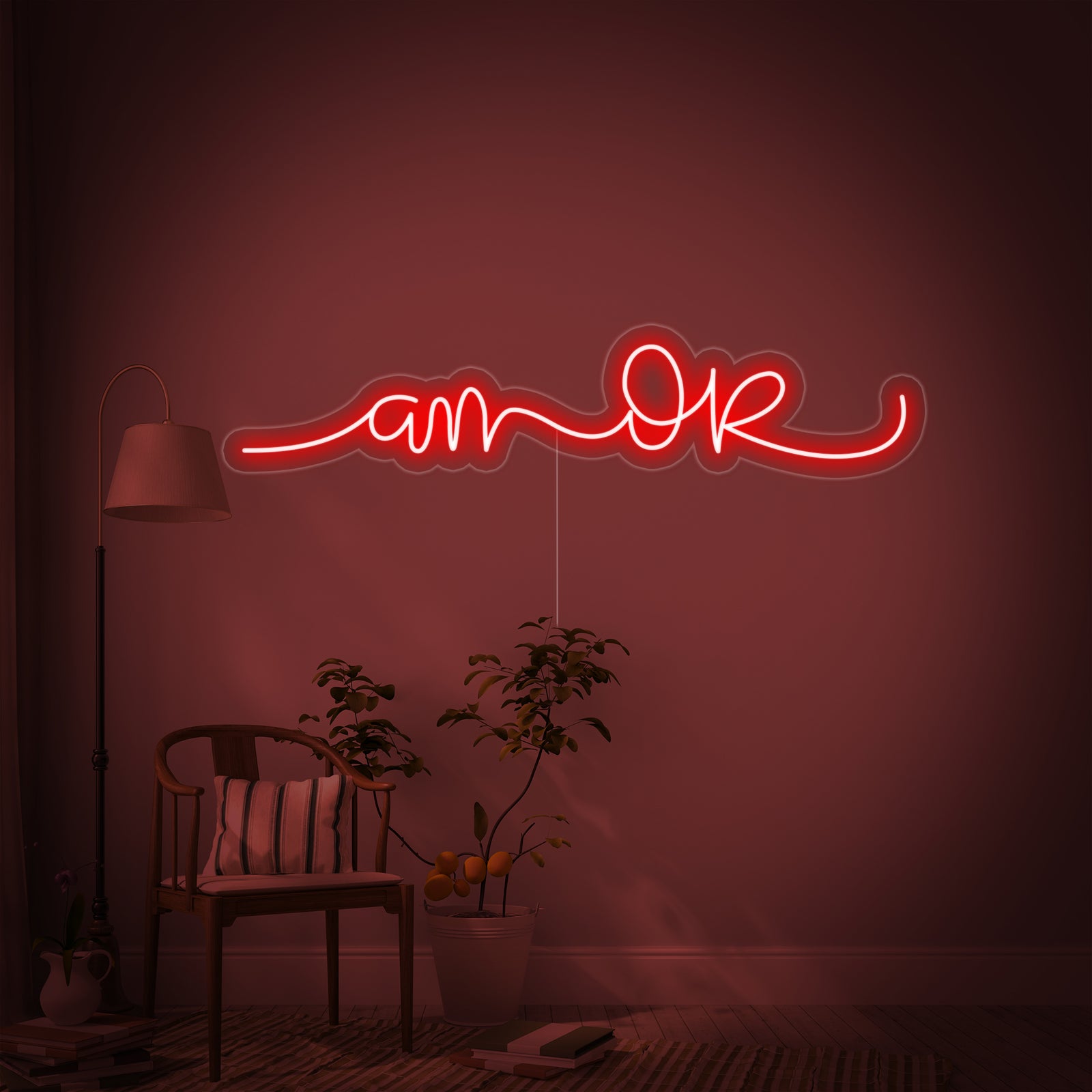 Stylish 'I am OK' neon wall decor with durable mounting backboard
