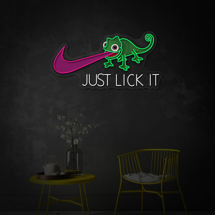 "Just Lick It" UV Print LED Neon Sign