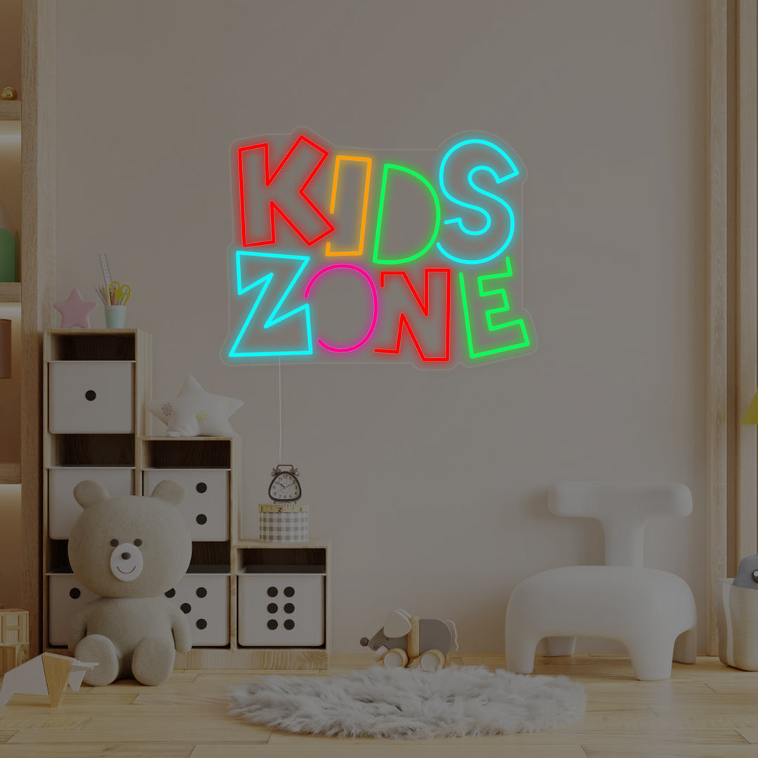 "Kids Zone, Kids Room Decor" Neon Sign