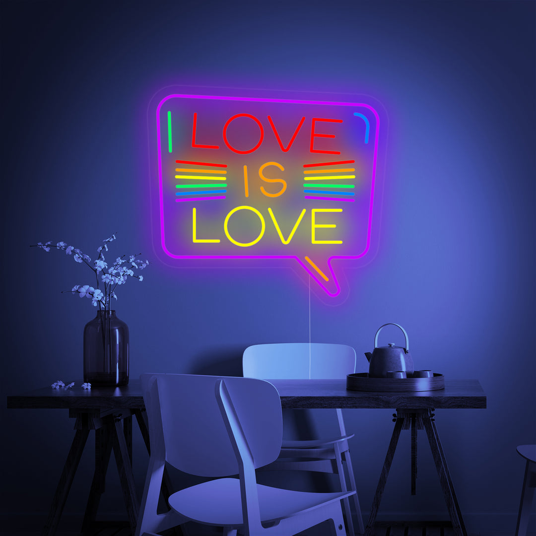 "LGBT Love is Love Rainbow" Neon Sign