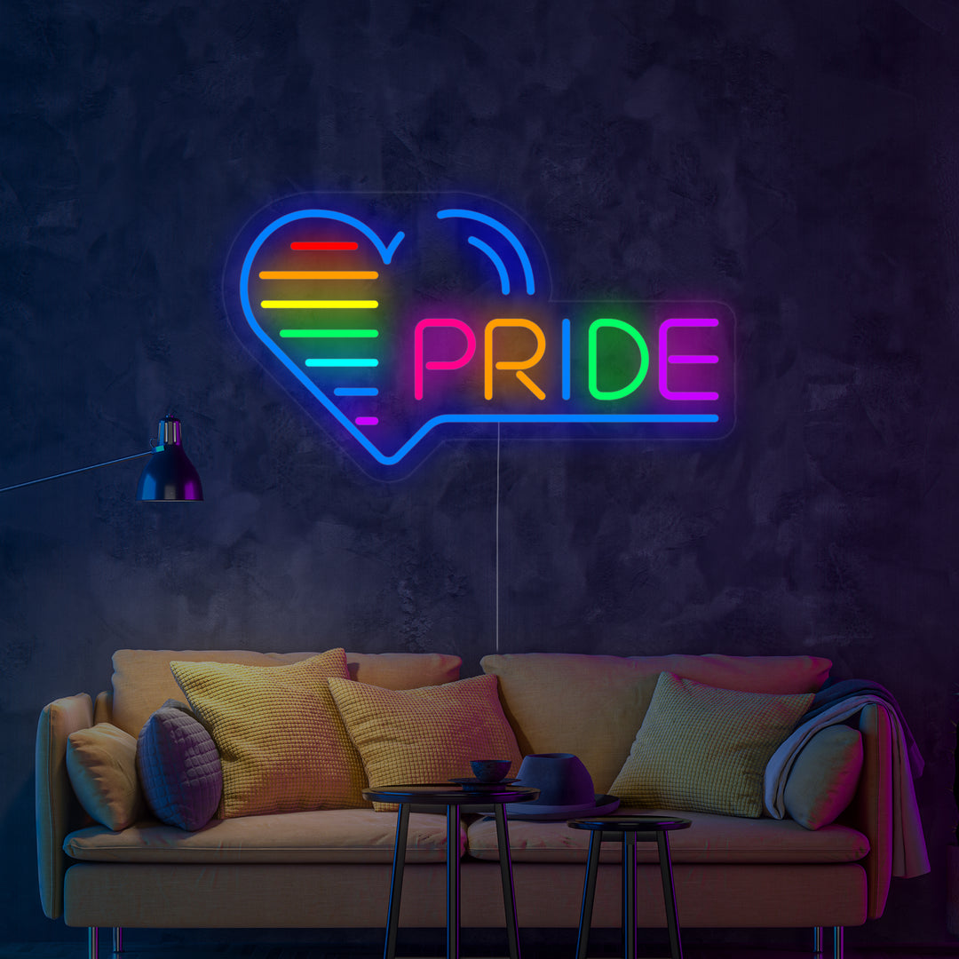 LGBT Pride Day Heart Neon Sign