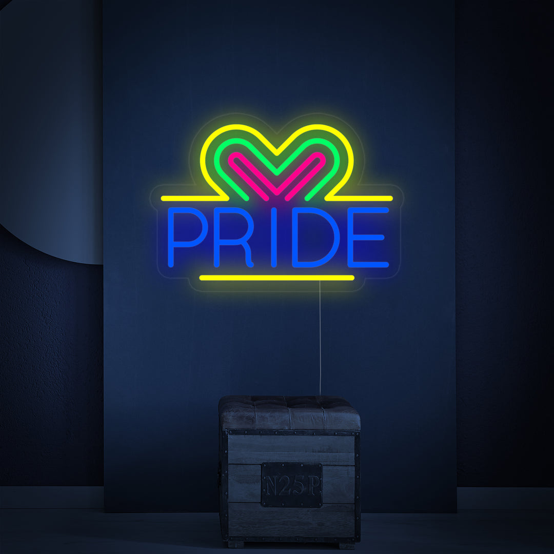 "LGBT Pride Heart" Neon Sign