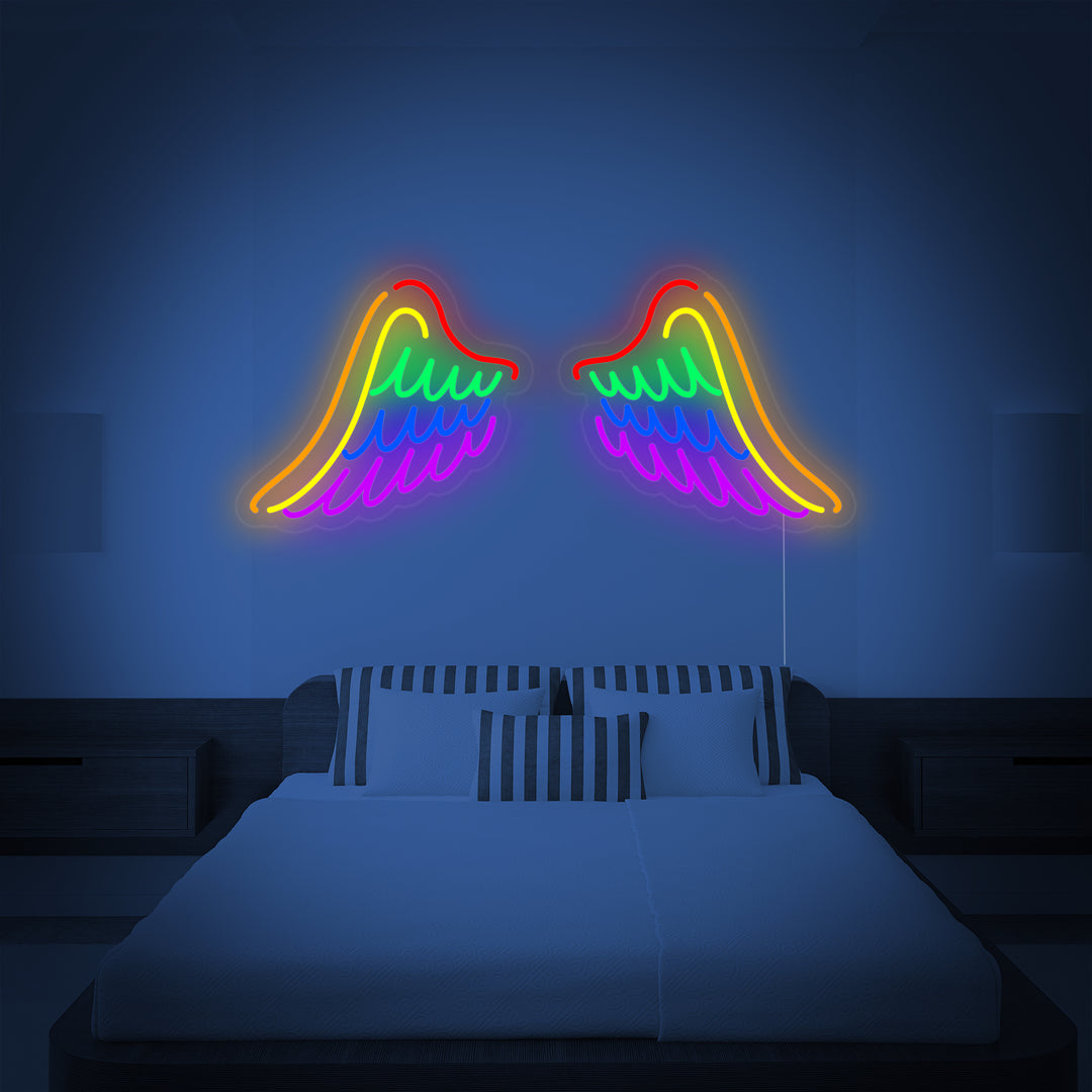 "LGBT Rainbow Wings" Neon Sign