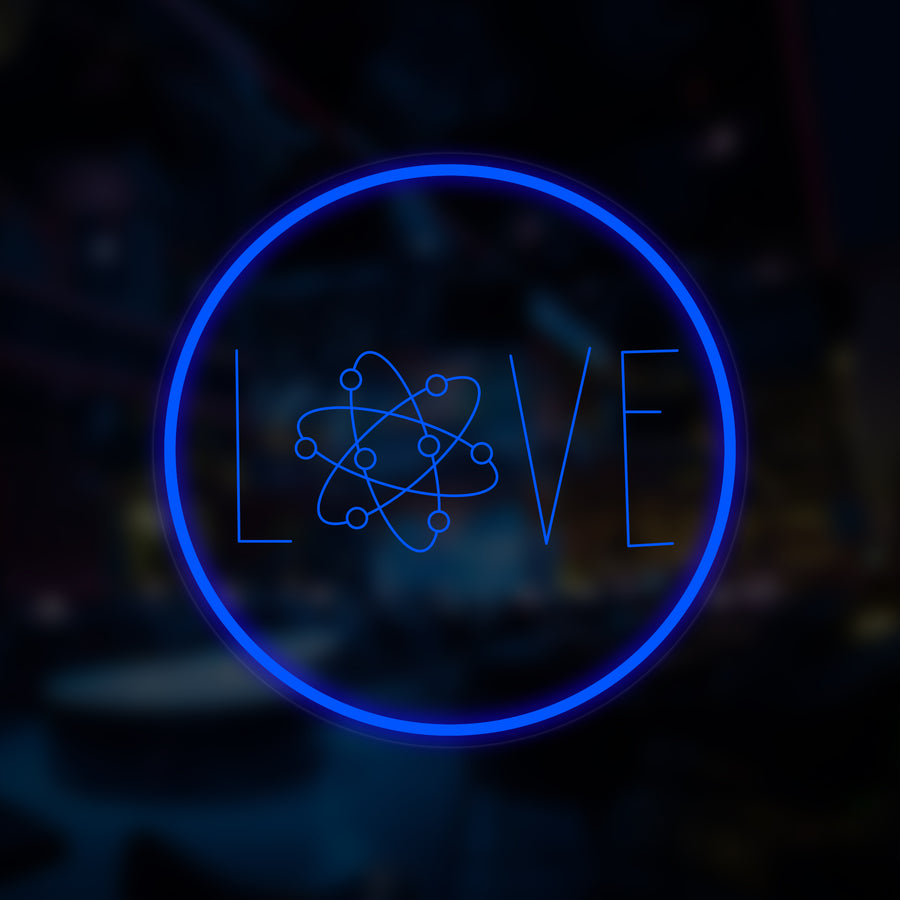 "Love Atoms" Mini Neon Sign, Science Neon Sign