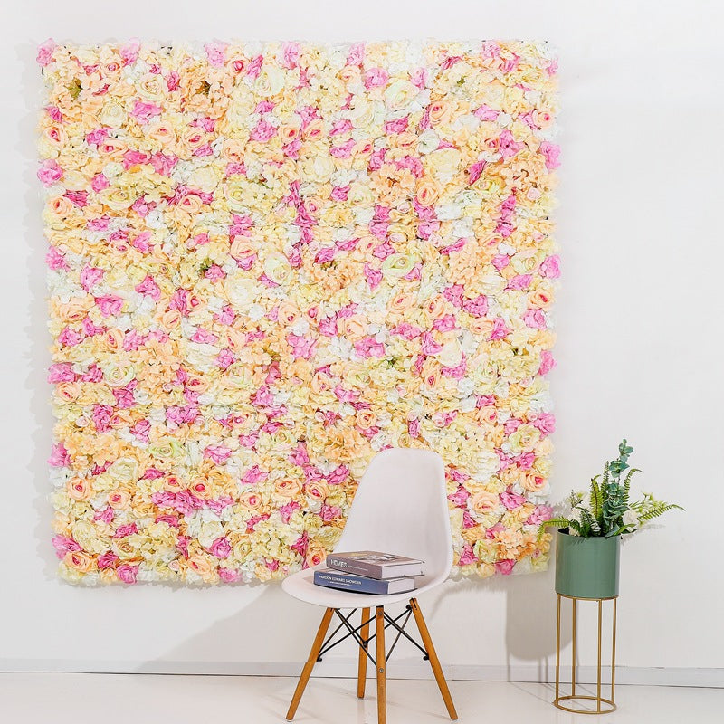 Luxury Pink and Yellow Rose Flowers Wall, Rose Flowers Backdrop