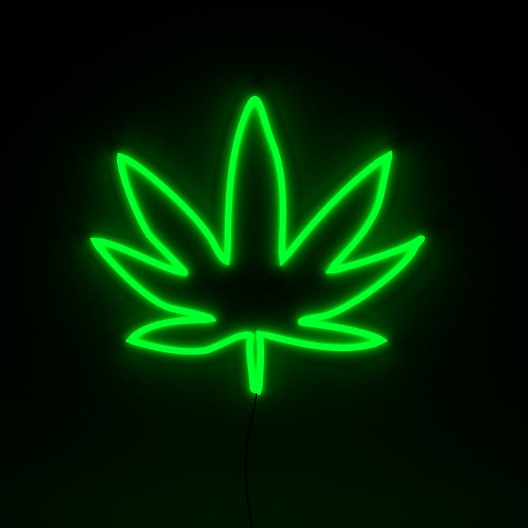 "Marijuana Leaf Pot Leaf Weed" Neon Sign