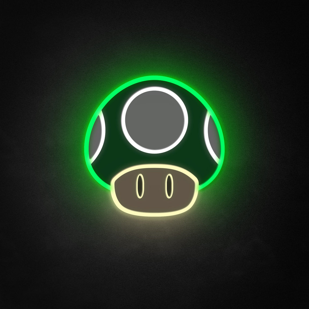 "Mario 1 up Mushroom" Neon Like Sign