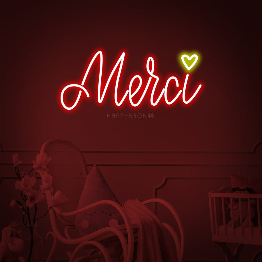 "Merci (Thanks)" Neon Sign
