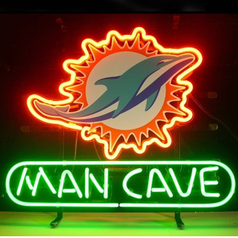 Miami Dolphins man cave neon sign for a football room