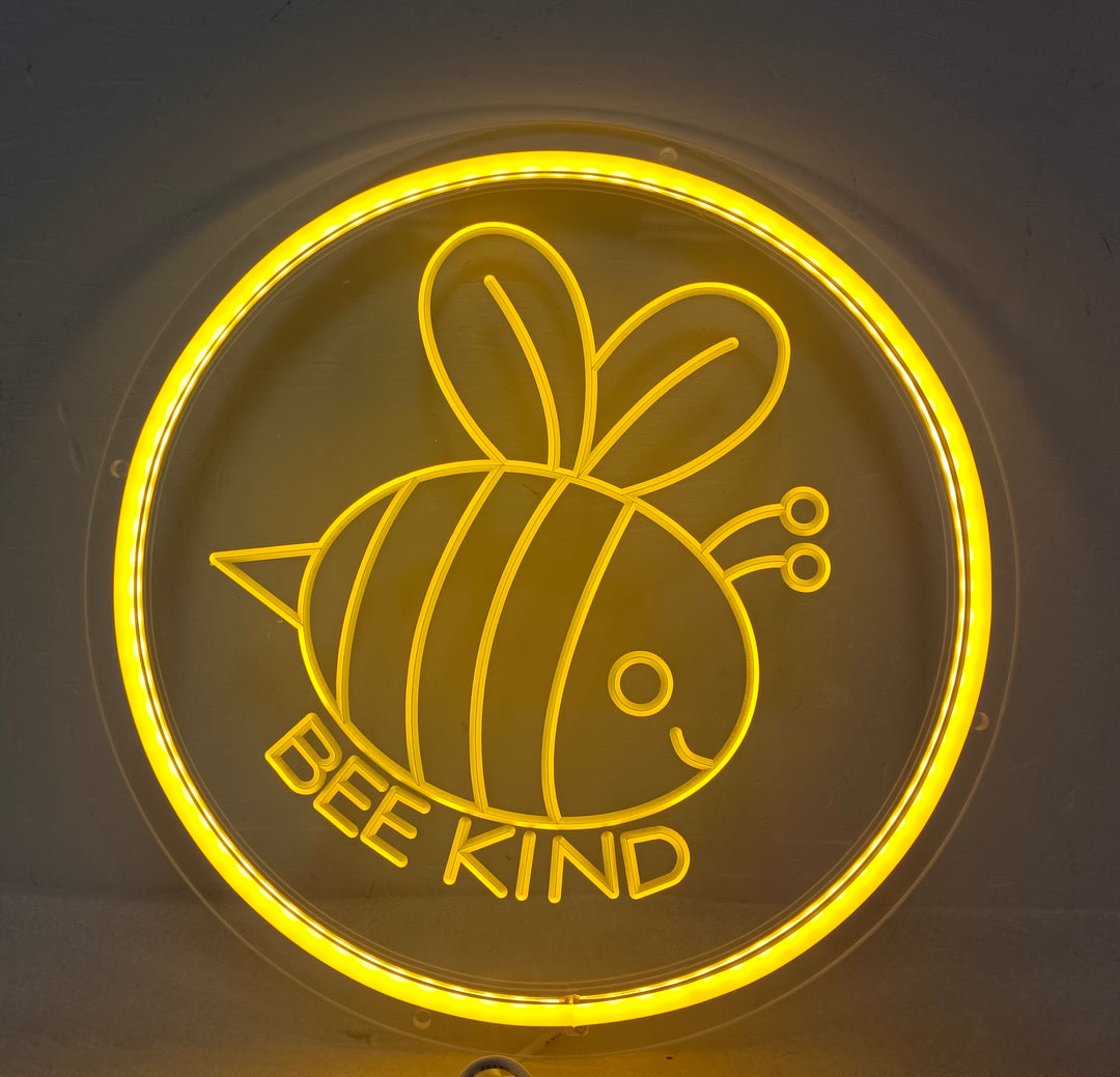 "Cute Bee Be Kind" Mini Neon Sign