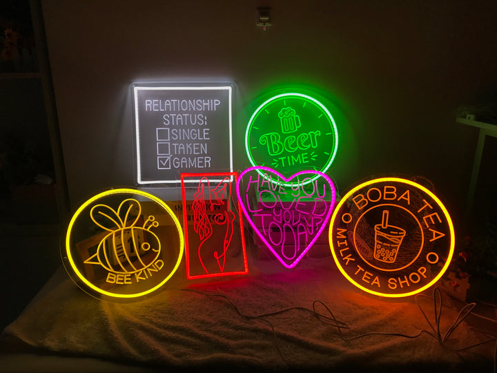 "Cat Stay Paw Positive" Mini Neon Sign