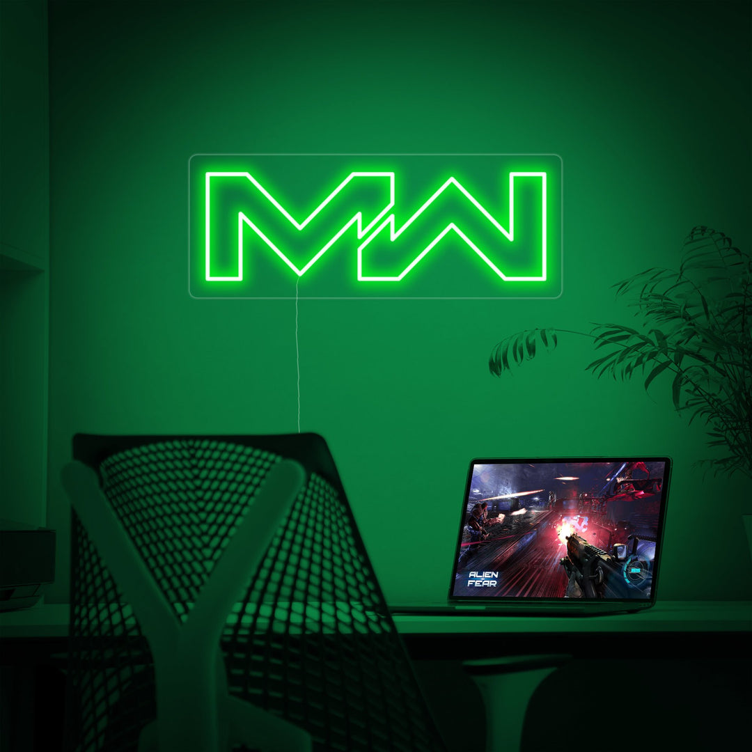 "MW, Gamer Room Decor" Neon Sign