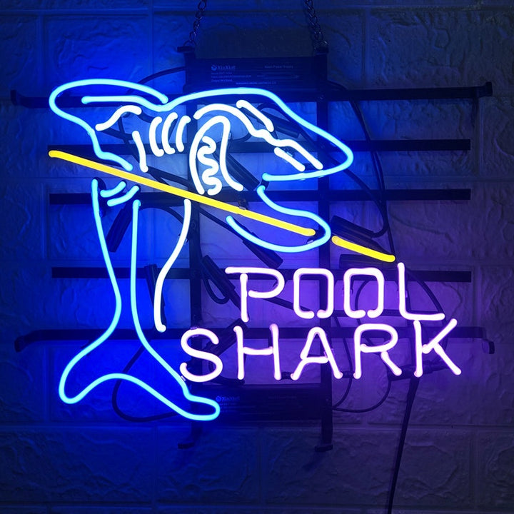 "New Pool Shark Billiards Gameroom" Neon Sign