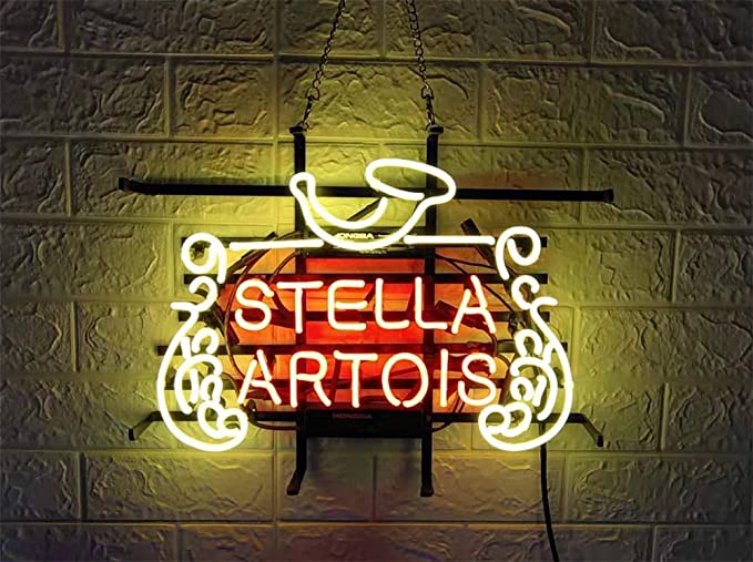 "New Stella Artois Belgian Lager" Neon Sign