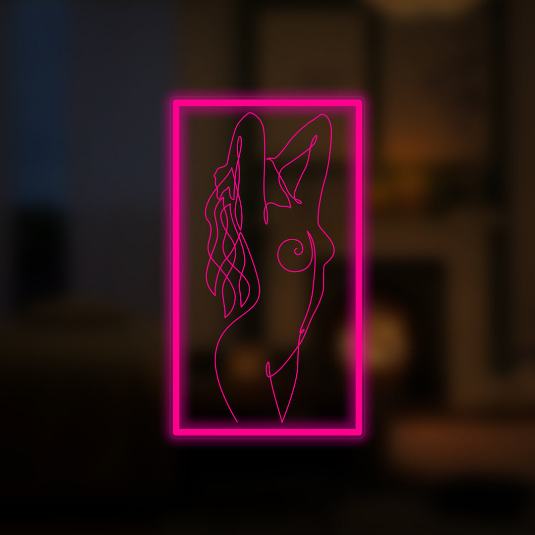 "Nude Female Woman Body" Mini Neon Sign, Night Club Neon Sign