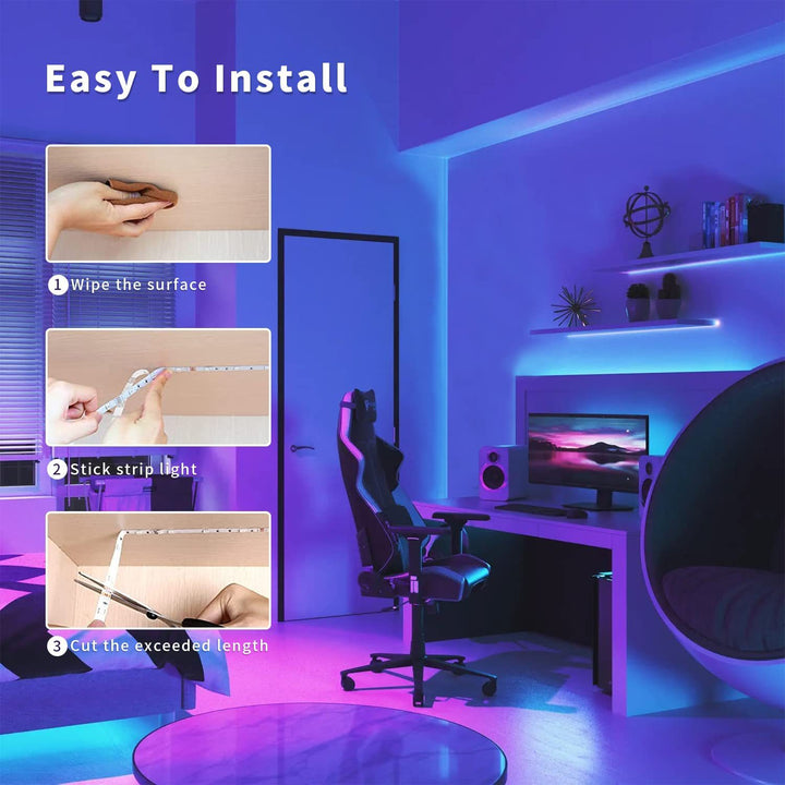 Bluetooth LED Light Strips for Party, DIY Home Decora