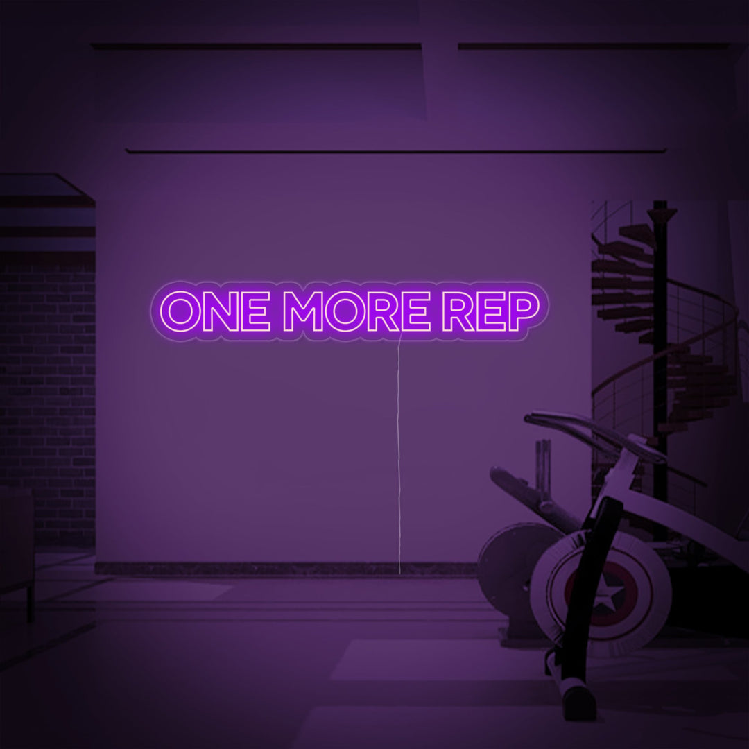 "One More Rep, Gym Decor, Gym Quotes, Fitness Quotes, Workout Quotes" Neon Sign