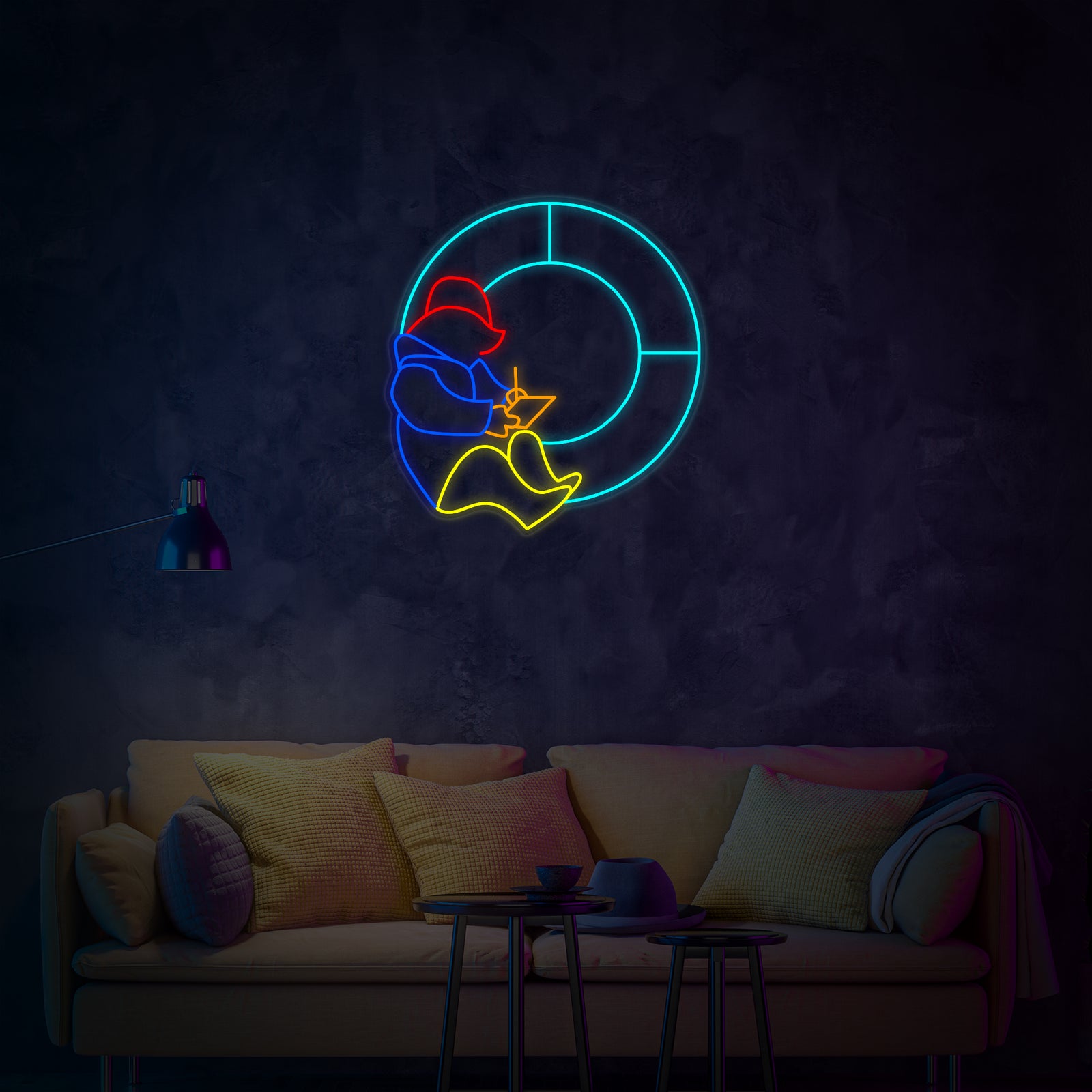 A clean graphic representation of the PDT Bear neon sign design with realistic tubing, ready to be illuminated.