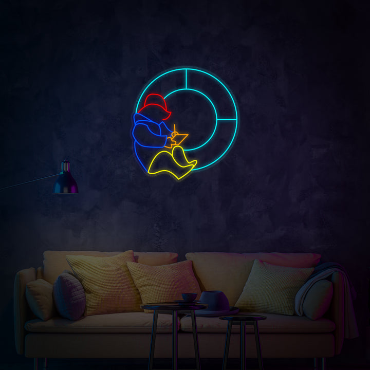 A clean graphic representation of the PDT Bear neon sign design with realistic tubing, ready to be illuminated.
