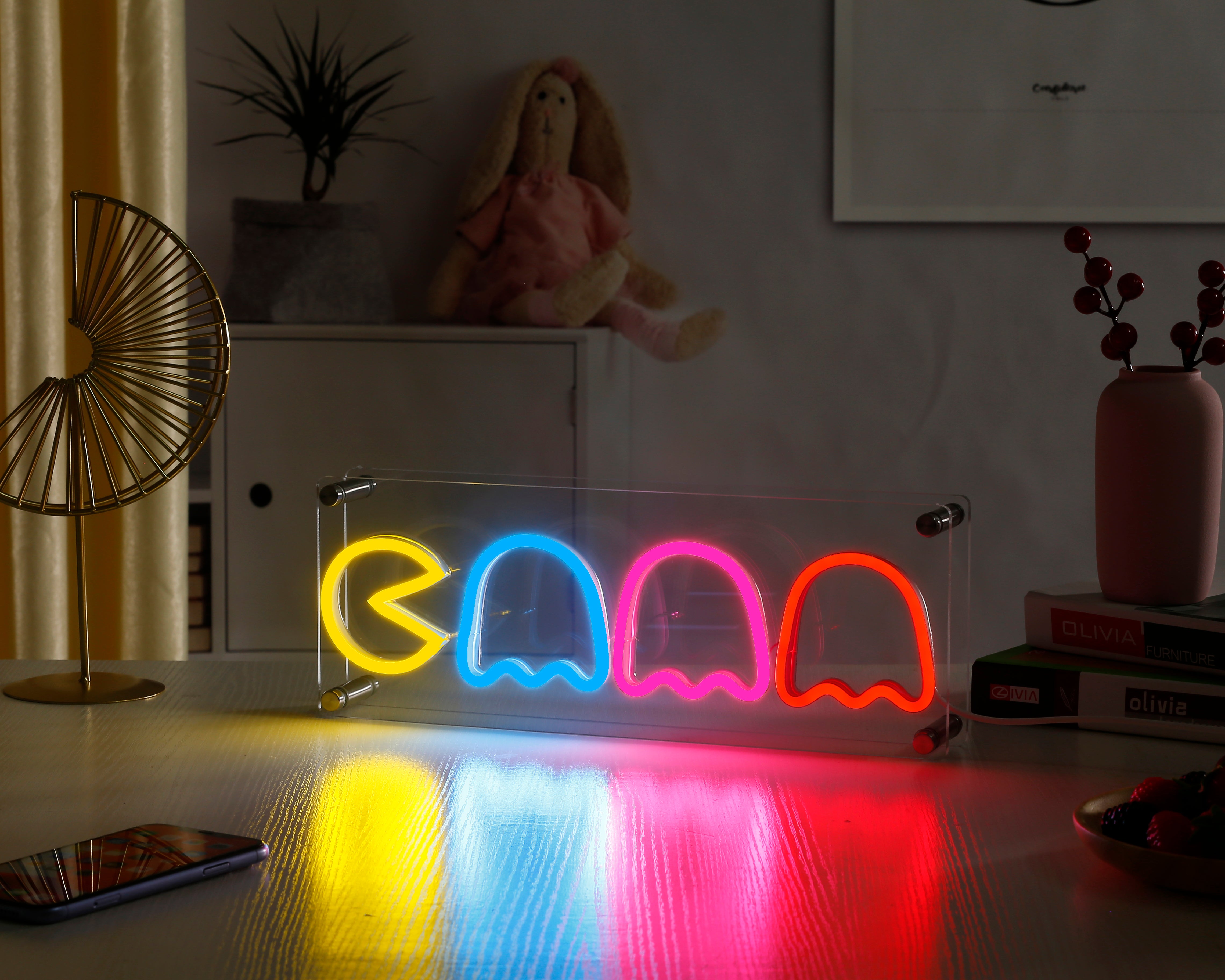 Pac-Ghost Desk LED Neon Sign