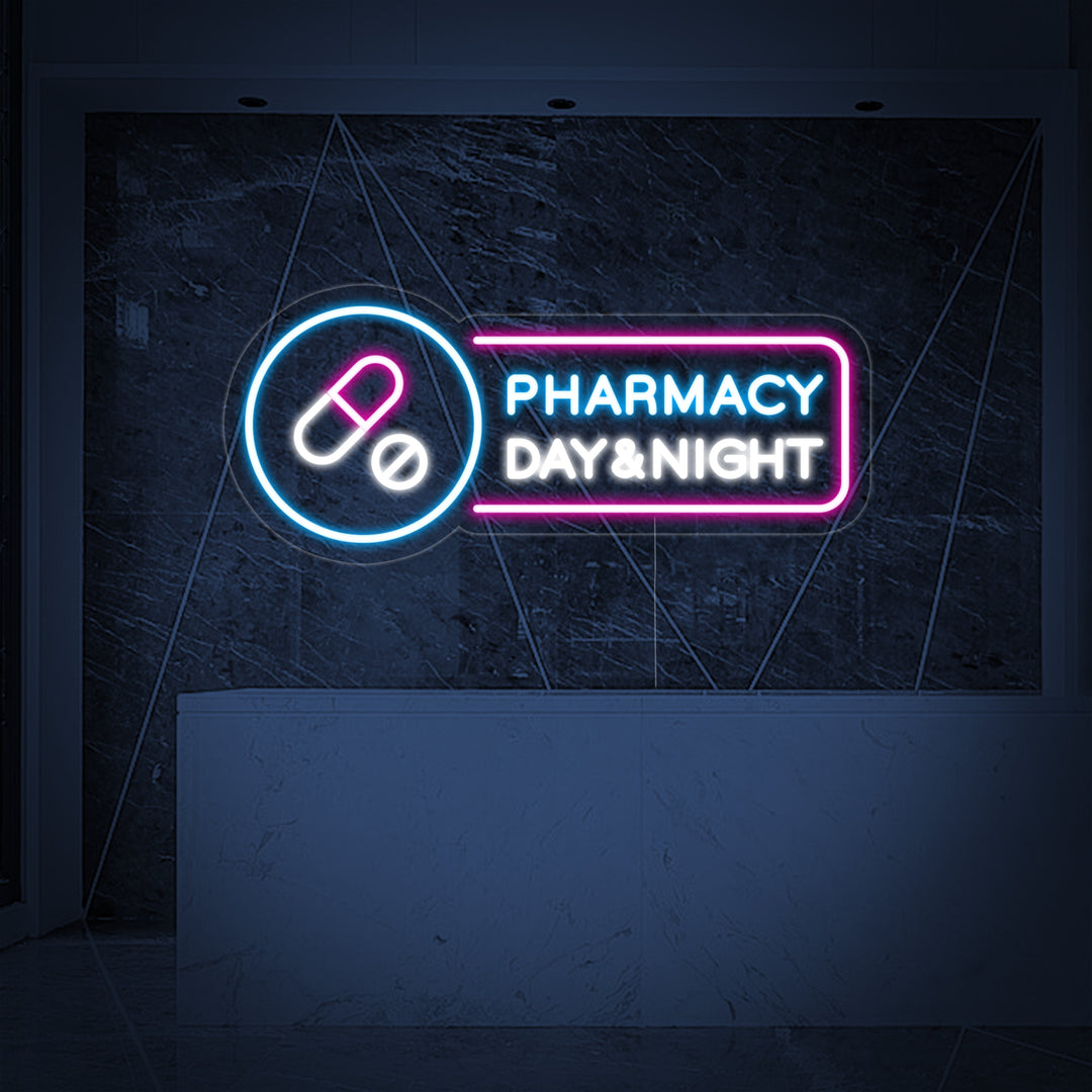 "Pharmacy Day Night" Neon Sign