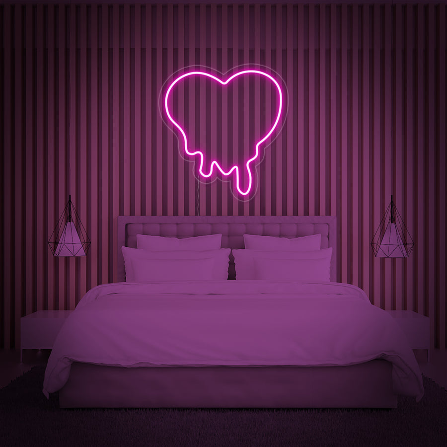 "Pink Melting Heart" Neon Sign