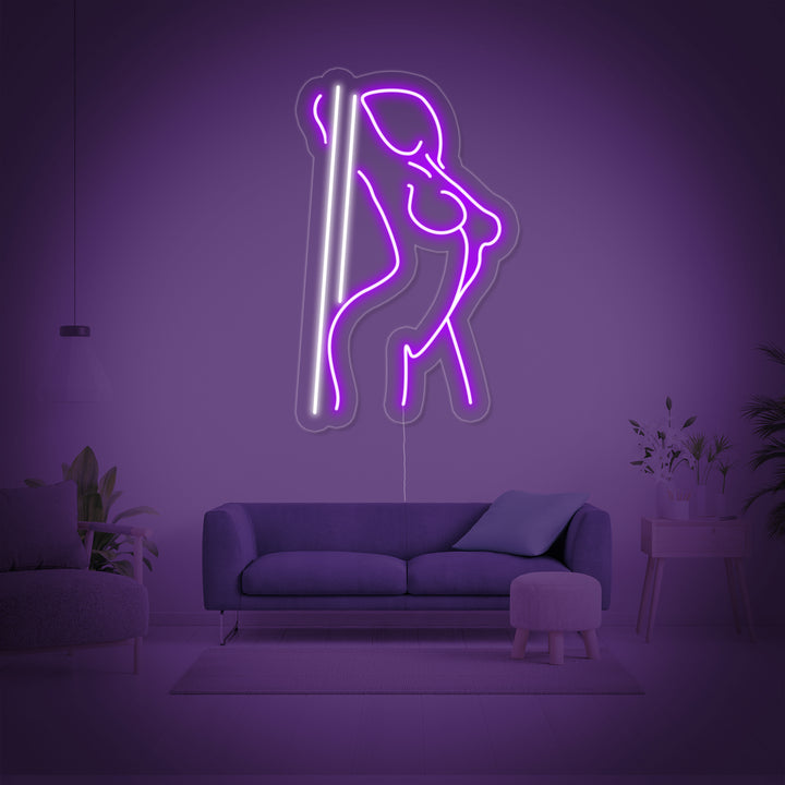 Pole Dance Girl Neon Sign, Sexy Girl Neon Sign, Naked Girl Neon Sign, Night Club Neon Sign neon sign design image