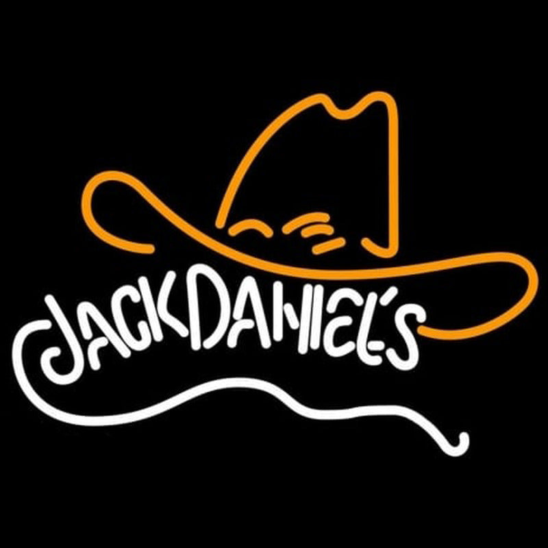 "Rare Jack Whiskey Cowboy Hat" Neon Sign
