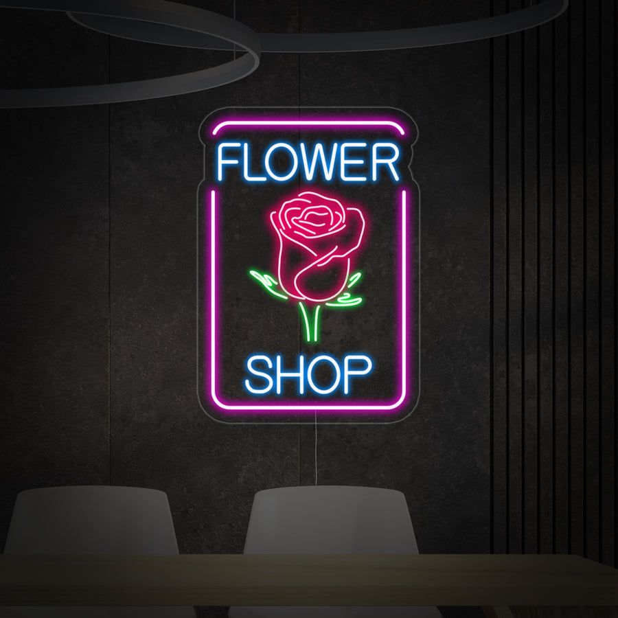 "Rose Flower Shop" Neon Sign