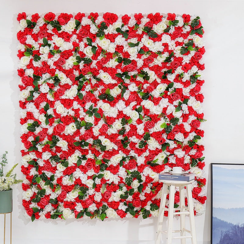 Red and Champagne Rose Flowers Wall, Rose Flowers Backdrop