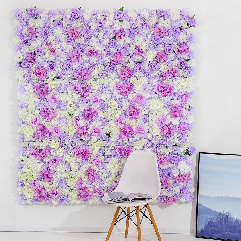 Purple and Champgane Rose Flowers Wall, Rose Flowers Backdrop