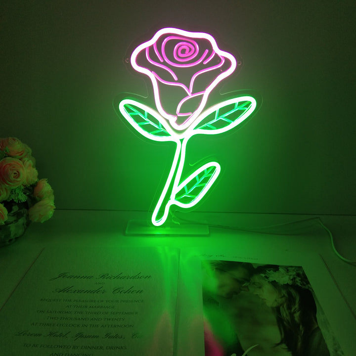 "Rose Flower" Desk LED Neon Sign