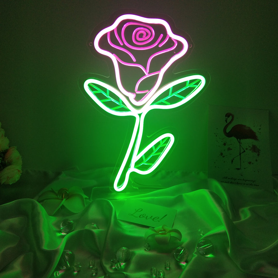 "Rose Flower" Desk LED Neon Sign