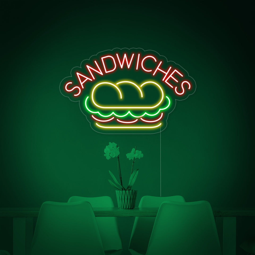 "SANDWICHES FOOD" Neon Sign